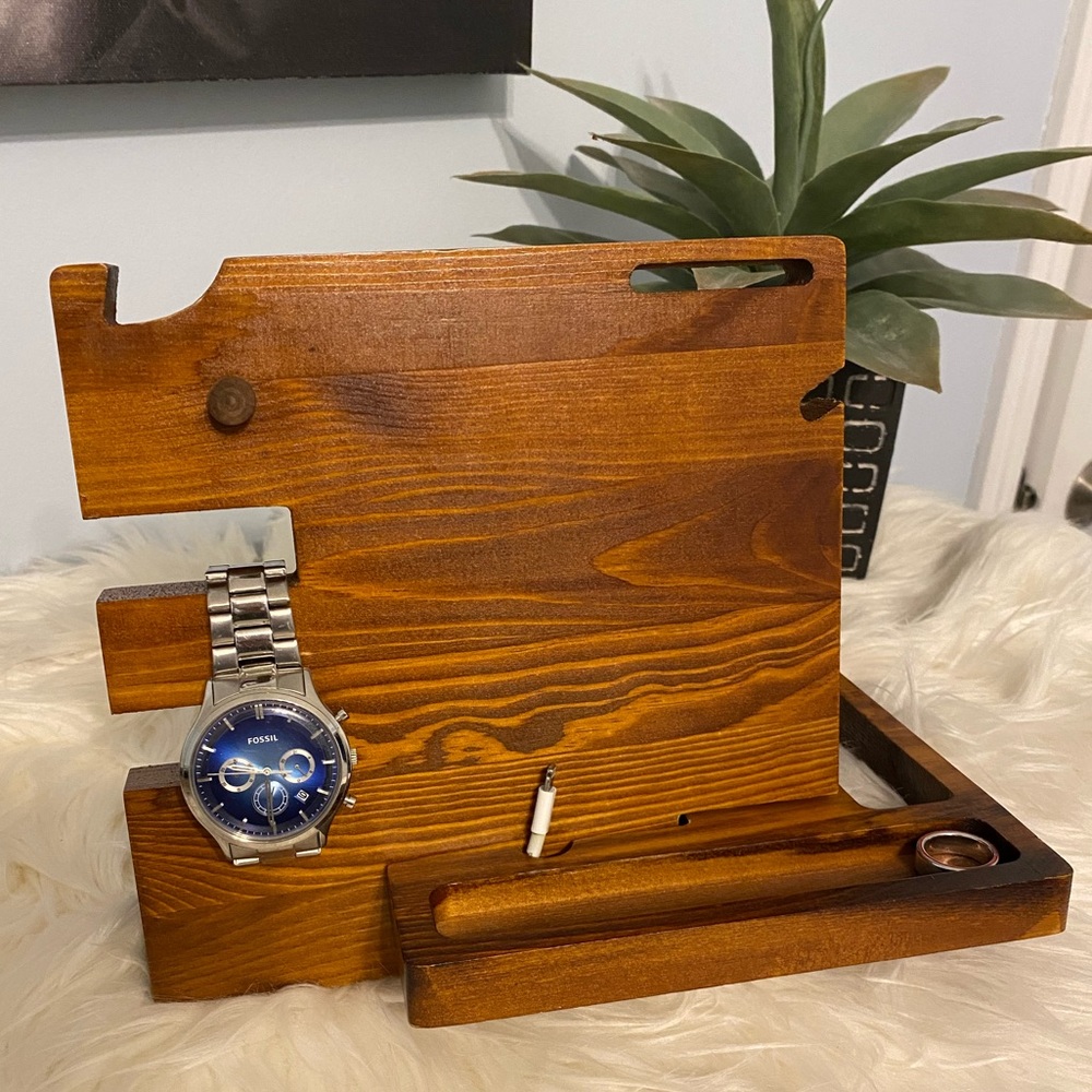 Modern wood charging dock